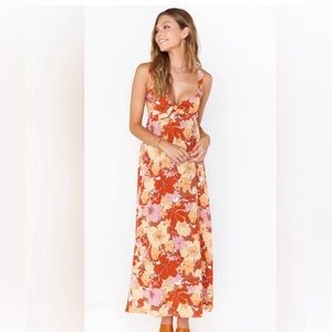 Show Me Your Mumu Penelope Midi Dress, Party Poppy Blooms, size s